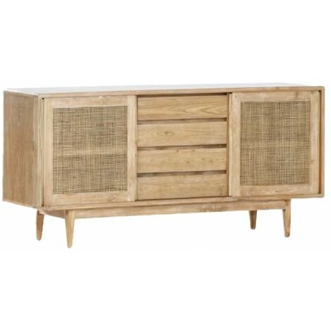 Paris Prix - Buffet En Teck Blanchi "archi" 180cm Naturel 1 Paris Prix - Buffet En Teck Blanchi "archi" 180cm Naturel