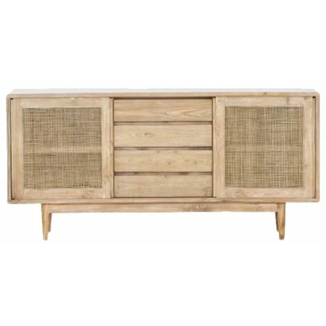 Paris Prix - Buffet En Teck Blanchi "archi" 180cm Naturel 2 Paris Prix - Buffet En Teck Blanchi "archi" 180cm Naturel – Image 2