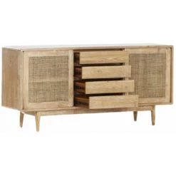 Paris Prix - Buffet En Teck Blanchi "archi" 180cm Naturel 6 Paris Prix - Buffet En Teck Blanchi "archi" 180cm Naturel -Buffet et enfilade Soldes 36389309 3