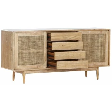 Paris Prix - Buffet En Teck Blanchi "archi" 180cm Naturel 3 Paris Prix - Buffet En Teck Blanchi "archi" 180cm Naturel – Image 3
