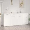 ASUPERMALL Buffet Blanc 160x36x75 Cm Agglomere