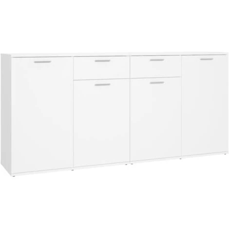ASUPERMALL Buffet Blanc 160x36x75 Cm Agglomere 2 ASUPERMALL Buffet Blanc 160x36x75 Cm Agglomere – Image 2