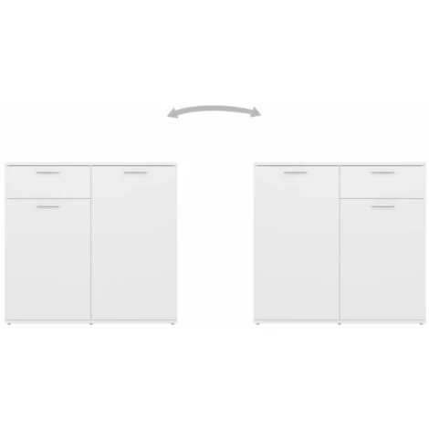 ASUPERMALL Buffet Blanc 160x36x75 Cm Agglomere 5 ASUPERMALL Buffet Blanc 160x36x75 Cm Agglomere – Image 5