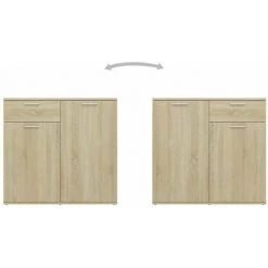 ASUPERMALL Buffet Chene Sonoma 160x36x75 Cm Agglomere 9 ASUPERMALL Buffet Chene Sonoma 160x36x75 Cm Agglomere -Buffet et enfilade Soldes 36746857 5