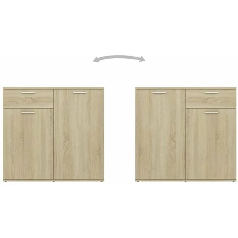 ASUPERMALL Buffet Chene Sonoma 160x36x75 Cm Agglomere 5 ASUPERMALL Buffet Chene Sonoma 160x36x75 Cm Agglomere – Image 5