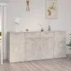ASUPERMALL Buffet Gris Beton 160x36x75 Cm Agglomere