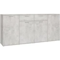 ASUPERMALL Buffet Gris Beton 160x36x75 Cm Agglomere -Buffet et enfilade Soldes 36746858 2