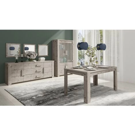 PRICE FACTORY Buffet, Bahut, Enfilade Grand Modèle AMEK 3 Portes Et 3 Tiroirs. Meuble Design Et Tendance. - Marron 3 PRICE FACTORY Buffet, Bahut, Enfilade Grand Modèle AMEK 3 Portes Et 3 Tiroirs. Meuble Design Et Tendance. - Marron – Image 3