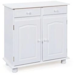 Paris Prix - Bahut 2 Portes & 2 Tiroirs Bois "alienor" 88cm Blanc