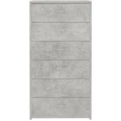 ASUPERMALL Buffet Avec 6 Tiroirs Gris Beton 50x34x96 Cm Agglomere 8 ASUPERMALL Buffet Avec 6 Tiroirs Gris Beton 50x34x96 Cm Agglomere -Buffet et enfilade Soldes 36817863 4