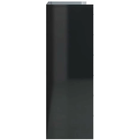 ASUPERMALL Buffet Avec 6 Tiroirs Noir Brillant 50x34x96 Cm Agglomere 5 ASUPERMALL Buffet Avec 6 Tiroirs Noir Brillant 50x34x96 Cm Agglomere – Image 5