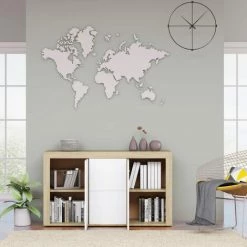 ASUPERMALL Buffet Blanc Et Chene Sonoma 120x36x69 Cm Agglomere -Buffet et enfilade Soldes 36818052 3