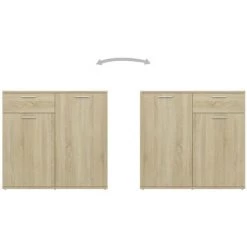 ASUPERMALL Buffet Chene Sonoma 80x36x75 Cm Agglomere 9 ASUPERMALL Buffet Chene Sonoma 80x36x75 Cm Agglomere -Buffet et enfilade Soldes 36818628 5