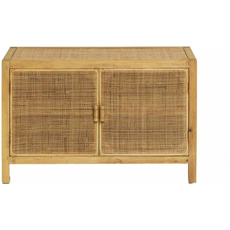 MADE IN MEUBLES Meuble De Rangement En Bois De Teck Et Cannage Rim - Marron 1 MADE IN MEUBLES Meuble De Rangement En Bois De Teck Et Cannage Rim - Marron