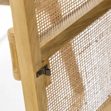 MADE IN MEUBLES Meuble De Rangement En Bois De Teck Et Cannage Rim - Marron 4 MADE IN MEUBLES Meuble De Rangement En Bois De Teck Et Cannage Rim - Marron – Image 4
