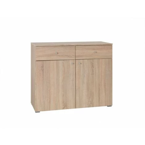 PRICE FACTORY Commode Chambre MAXIM. Coloris Chêne Clair. 2 Portes Et 2 Tiroirs. - Marron 1 PRICE FACTORY Commode Chambre MAXIM. Coloris Chêne Clair. 2 Portes Et 2 Tiroirs. - Marron