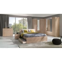 PRICE FACTORY Commode Chambre MAXIM. Coloris Chêne Clair. 2 Portes Et 2 Tiroirs. - Marron 5 PRICE FACTORY Commode Chambre MAXIM. Coloris Chêne Clair. 2 Portes Et 2 Tiroirs. - Marron -Buffet et enfilade Soldes 36879526 3