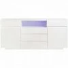 AUTRES Buffet Avec Luminaire LED Inclus - 2 Portes Et 5 Tiroirs -L 175 X P 40 X H 81 Cm - LUX