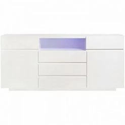 AUTRES Buffet Avec Luminaire LED Inclus - 2 Portes Et 5 Tiroirs -L 175 X P 40 X H 81 Cm - LUX