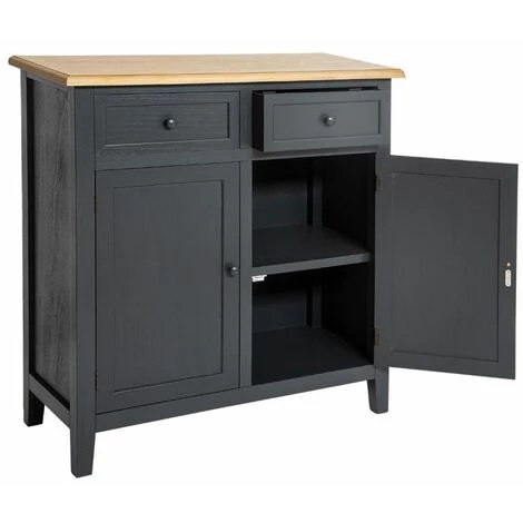 ATMOSPHERA, CRATEUR D'INTRIEUR Buffet 2 Tiroirs & 2 Portes "Damiano" 85cm Gris 3 ATMOSPHERA, CRATEUR D'INTRIEUR Buffet 2 Tiroirs & 2 Portes "Damiano" 85cm Gris – Image 3