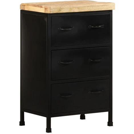 ASUPERMALL Buffet 47x35x76 Cm Bois De Manguier Brut 3 ASUPERMALL Buffet 47x35x76 Cm Bois De Manguier Brut – Image 3