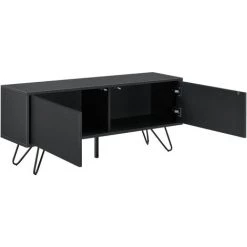 Commode Bollebygd à 2 Portes 47 X 110 X 30 Cm Noir [en.casa] -Buffet et enfilade Soldes 37140551 3