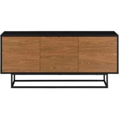 Commode Boxholm 55 X 120 X 30 Cm Noir Effet Bois Foncé [en.casa] -Buffet et enfilade Soldes 37219481 5