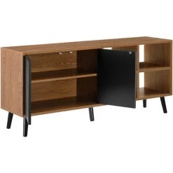 Commode Gnesta Touche-Lâche Effet Bois Foncé Noir [en.casa] -Buffet et enfilade Soldes 37219485 3