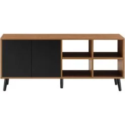 Commode Gnesta Touche-Lâche Effet Bois Foncé Noir [en.casa] -Buffet et enfilade Soldes 37219485 5