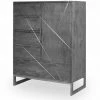 Paris Prix - Buffet Design 5 Tiroirs & 1 Porte "paso" 112cm Gris