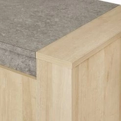 ALTOBUY FANNY - Buffet 4 Portes 1 Tiroir Aspect Bois Et Pierre - Marron Clair 8 ALTOBUY FANNY - Buffet 4 Portes 1 Tiroir Aspect Bois Et Pierre - Marron Clair -Buffet et enfilade Soldes 37274319 4