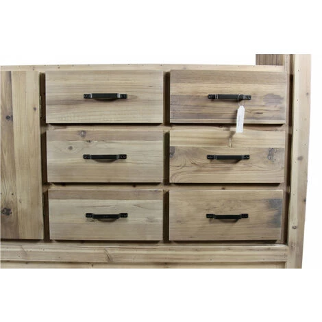DéCORATION D'AUTREFOIS Buffet 6 Tiroirs Bois Naturel 184x40x106cm - Naturel 4 DéCORATION D'AUTREFOIS Buffet 6 Tiroirs Bois Naturel 184x40x106cm - Naturel – Image 4
