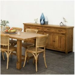 DECORATION D’AUTREFOIS Bahut 2 Tiroirs Bois Marron 200x45x90cm - Marron -Buffet et enfilade Soldes 37392304 5