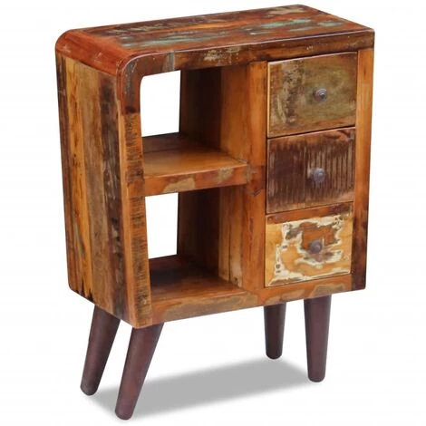 VidaXL Buffet Bois De Récupération Massif 60 X 30 X 80 Cm - Multicolore 1 VidaXL Buffet Bois De Récupération Massif 60 X 30 X 80 Cm - Multicolore