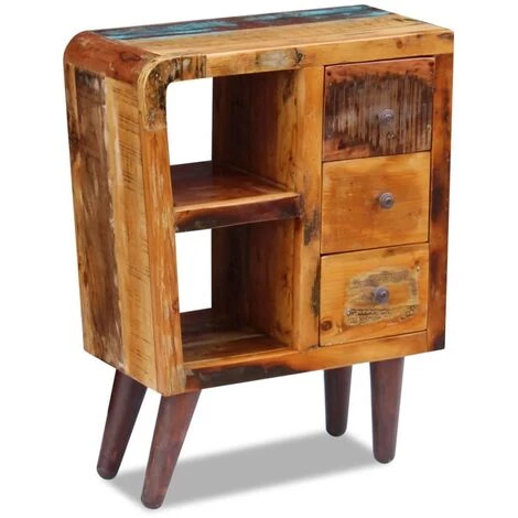 VidaXL Buffet Bois De Récupération Massif 60 X 30 X 80 Cm - Multicolore 4 VidaXL Buffet Bois De Récupération Massif 60 X 30 X 80 Cm - Multicolore – Image 4