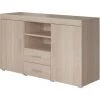 DESIGN AMEUBLEMENT Buffet Bahut 2 Portes 2 Tiroirs | 140 X 80 X 40 Cm | Couleur Sonoma Finition Mate | Meuble De Rangement | Modèle ROQUE - Sonoma