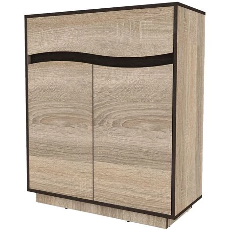 COTECOSY Buffet Haut 1 Tiroir Et 2 Portes Battantes Genevaro Chêne Clair - Chêne Clair 1 COTECOSY Buffet Haut 1 Tiroir Et 2 Portes Battantes Genevaro Chêne Clair - Chêne Clair