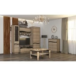 COTECOSY Buffet Haut 1 Tiroir Et 2 Portes Battantes Genevaro Chêne Clair - Chêne Clair 8 COTECOSY Buffet Haut 1 Tiroir Et 2 Portes Battantes Genevaro Chêne Clair - Chêne Clair -Buffet et enfilade Soldes 37855056 4