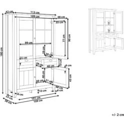 BELIANI Vaisselier 2 Tiroirs Crème - Beige 5 BELIANI Vaisselier 2 Tiroirs Crème - Beige -Buffet et enfilade Soldes 37867208 3