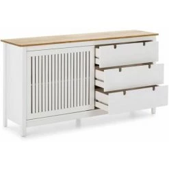 ALTOBUY MALIA - Buffet Bas 3 Tiroirs 1 Porte Bois Ciré Et Blanc - Blanc 7 ALTOBUY MALIA - Buffet Bas 3 Tiroirs 1 Porte Bois Ciré Et Blanc - Blanc -Buffet et enfilade Soldes 38154860 3