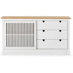 ALTOBUY MALIA - Buffet Bas 3 Tiroirs 1 Porte Bois Ciré Et Blanc - Blanc 8 ALTOBUY MALIA - Buffet Bas 3 Tiroirs 1 Porte Bois Ciré Et Blanc - Blanc -Buffet et enfilade Soldes 38154860 4