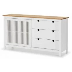 ALTOBUY MALIA - Buffet Bas 3 Tiroirs 1 Porte Bois Ciré Et Blanc - Blanc 9 ALTOBUY MALIA - Buffet Bas 3 Tiroirs 1 Porte Bois Ciré Et Blanc - Blanc -Buffet et enfilade Soldes 38154860 5