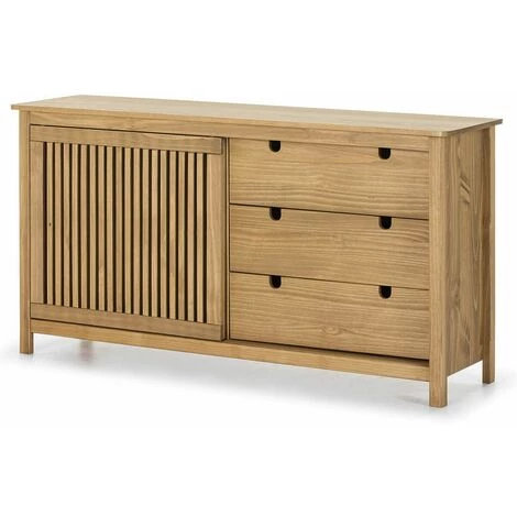 ALTOBUY MALIA - Buffet Bas 3 Tiroirs 1 Porte Coul. Bois Ciré - Naturel 5 ALTOBUY MALIA - Buffet Bas 3 Tiroirs 1 Porte Coul. Bois Ciré - Naturel – Image 5