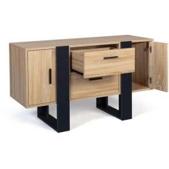 IDMARKET Buffet PHOENIX Bois Et Noir - Noir -Buffet et enfilade Soldes 38384955 4