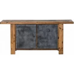 MADE IN MEUBLES Buffet En Bois Recyclé Et Métal Hector - Gris