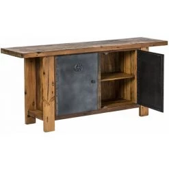 MADE IN MEUBLES Buffet En Bois Recyclé Et Métal Hector - Gris -Buffet et enfilade Soldes 38441694 3