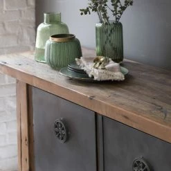 MADE IN MEUBLES Buffet En Bois Recyclé Et Métal Hector - Gris -Buffet et enfilade Soldes 38441694 4