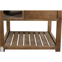 DECORATION D’AUTREFOIS Meuble Bas Rangement Bois 3 Tiroirs Marron Plateau Zinc 70x70x91cm - Marron -Buffet et enfilade Soldes 38445593 4