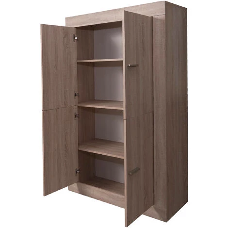 Dmora Buffet Haut De Design Moderne Avec 4 Portes, Buffet De Cuisine, Buffet Avec étagères Et étagères, 102x43h162 Cm, Couleur Chêne 5 Dmora Buffet Haut De Design Moderne Avec 4 Portes, Buffet De Cuisine, Buffet Avec étagères Et étagères, 102x43h162 Cm, Couleur Chêne – Image 5