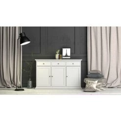 Dmora Buffet Avec Trois Nates Et Trois Tiroirs, Couleur Blanche, 143,7 X 91,66 X 46,1 Cm -Buffet et enfilade Soldes 38607444 3